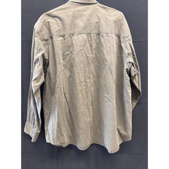 90s Levi’s Button Down Denim Shirt Army Green XL Big & Tall - Picture 6 of 6